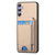Samsung Galaxy S25 Ultra 5G Carbon Fiber Vertical Flip Wallet Stand Phone Case - Khaki