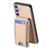 Samsung Galaxy S25 Ultra 5G Carbon Fiber Vertical Flip Wallet Stand Phone Case - Khaki