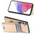 Samsung Galaxy S25 Ultra 5G Carbon Fiber Vertical Flip Wallet Stand Phone Case - Khaki