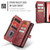 Samsung Galaxy S25 Ultra 5G CaseMe C30 Card Slots Zipper Wallet Leather Phone Case - Red