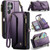 Samsung Galaxy S25 Ultra 5G CaseMe C36 Card Slots Zipper Wallet RFID Anti-theft Leather Phone Case - Purple