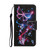Samsung Galaxy S25 Ultra 5G Colored Drawing Pattern Leather Phone Case - Fluorescent Butterfly