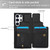 Samsung Galaxy S25 Ultra 5G Crossbody Flower Pattern Leather Phone Case - Black