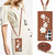 Samsung Galaxy S25 Ultra 5G Crossbody Flower Pattern Leather Phone Case - Brown