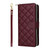 Samsung Galaxy S25 Ultra 5G Crossbody Rhombic Zipper Tower Buckle Leather Phone Case with Lanyard - Wine Red