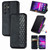 Samsung Galaxy S25 Ultra 5G Cubic Grid Pressed Magnetic Leather Phone Case - Black
