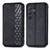 Samsung Galaxy S25 Ultra 5G Cubic Grid Pressed Magnetic Leather Phone Case - Black