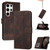 Samsung Galaxy S25 Ultra 5G Cubic Skin Feel Flip Leather Phone Case - Brown