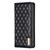 Samsung Galaxy S25 Ultra 5G Diamond Lattice Magnetic Leather Flip Phone Case - Black