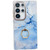 Samsung Galaxy S25 Ultra 5G Electroplated Marble Texture Ring Holder Phone Case - Blue S11