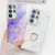Samsung Galaxy S25 Ultra 5G Electroplated Marble Texture Ring Holder Phone Case - Blue S11