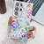 Samsung Galaxy S25 Ultra 5G Electroplating Flowers Plants Texture Wristband TPU Phone Case - Peony FL14