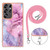 Samsung Galaxy S25 Ultra 5G Electroplating Marble Dual-side IMD Phone Case with Lanyard - Pink 013