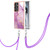 Samsung Galaxy S25 Ultra 5G Electroplating Marble Dual-side IMD Phone Case with Lanyard - Purple 001