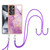 Samsung Galaxy S25 Ultra 5G Electroplating Marble Dual-side IMD Phone Case with Lanyard - Purple 001