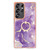 Samsung Galaxy S25 Ultra 5G Electroplating Marble IMD TPU Phone Case with Ring Holder - Purple 002