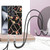 Samsung Galaxy S25 Ultra 5G Electroplating Splicing Marble Flower IMD TPU Phone Case with Lanyard - Black Flower