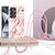 Samsung Galaxy S25 Ultra 5G Electroplating Splicing Marble Flower IMD TPU Phone Case with Lanyard - Pink Flower