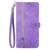 Samsung Galaxy S25 Ultra 5G Embossed Flower Zipper Leather Phone Case - Purple