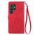 Samsung Galaxy S25 Ultra 5G Embossed Flower Zipper Leather Phone Case - Red