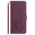 Samsung Galaxy S25 Ultra 5G Embossed Kitten Phone Leather Case with Lanyard - Wine Red