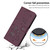 Samsung Galaxy S25 Ultra 5G Embossed Kitten Phone Leather Case with Lanyard - Wine Red