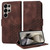 Samsung Galaxy S25 Ultra 5G Embossed Rhombus Starry Leather Phone Case - Brown