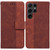 Samsung Galaxy S25 Ultra 5G Geometric Embossed Leather Phone Case - Brown