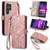 Samsung Galaxy S25 Ultra 5G Geometric Zipper Wallet Side Buckle Leather Phone Case - Pink