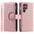 Samsung Galaxy S25 Ultra 5G Glitter Lattice Zipper Wallet Leather Phone Case - Rose Gold