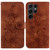 Samsung Galaxy S25 Ultra 5G Lily Embossed Leather Phone Case - Brown