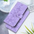 Samsung Galaxy S25 Ultra 5G Lily Embossed Leather Phone Case - Purple