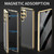 Samsung Galaxy S25 Ultra 5G Privacy Full Cover Magnetic Metal Tempered Glass Phone Case - Gold