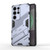Samsung Galaxy S25 Ultra 5G Punk Armor 2 in 1 PC + TPU Shockproof Phone Case with Invisible Holder - Grey