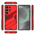Samsung Galaxy S25 Ultra 5G Punk Armor 2 in 1 PC + TPU Shockproof Phone Case with Invisible Holder - Red