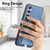 Samsung Galaxy S25 Ultra 5G Retro Cross Leather Ring Side Insert Card Bag MagSafe Phone Case - Blue