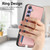 Samsung Galaxy S25 Ultra 5G Retro Cross Leather Ring Side Insert Card Bag MagSafe Phone Case - Pink