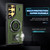 Samsung Galaxy S25 Ultra 5G Ring Holder Carbon Fiber PC Hybrid TPU Phone Case - Army Green