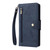 Samsung Galaxy S25 Ultra 5G Rivet Buckle 9 Cards Three Fold Leather Phone Case - Blue Samsung Galaxy S25 Ultra 5G Rivet Buckle 9 Cards Three Fold Leather Phone Case - Blue