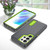 Samsung Galaxy S25 Ultra 5G Rugged PC Hybrid Silicone Phone Case with Holder - Grey+Fresh Green