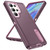 Samsung Galaxy S25 Ultra 5G Rugged PC Hybrid Silicone Phone Case with Holder - Purple+Pink
