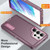 Samsung Galaxy S25 Ultra 5G Rugged PC Hybrid Silicone Phone Case with Holder - Purple+Pink