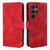 Samsung Galaxy S25 Ultra 5G Skin Feel Geometric Lines Leather Phone Case - Red