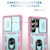 Samsung Galaxy S25 Ultra 5G Sliding Camshield TPU Hybrid PC Phone Case with Holder - Pink+Green