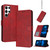 Samsung Galaxy S25 Ultra 5G Solid Calf Texture Flip Leather Phone Case - Red