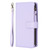 Samsung Galaxy S25+ 5G 9 Card Slots Zipper Wallet Leather Flip Phone Case - Light Purple Samsung Galaxy S25+ 5G 9 Card Slots Zipper Wallet Leather Flip Phone Case - Light Purple