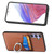Samsung Galaxy S25+ 5G Carbon Fiber Card Wallet Ring Phone Case - Brown