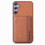 Samsung Galaxy S25+ 5G Carbon Fiber Magnetic Card Wallet RFID Blocking Phone Case - Brown