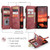 Samsung Galaxy S25+ 5G CaseMe C30 Card Slots Zipper Wallet Leather Phone Case - Red