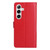 Samsung Galaxy S25+ 5G Cat and Bee Embossed Flip Leather Phone Case - Red